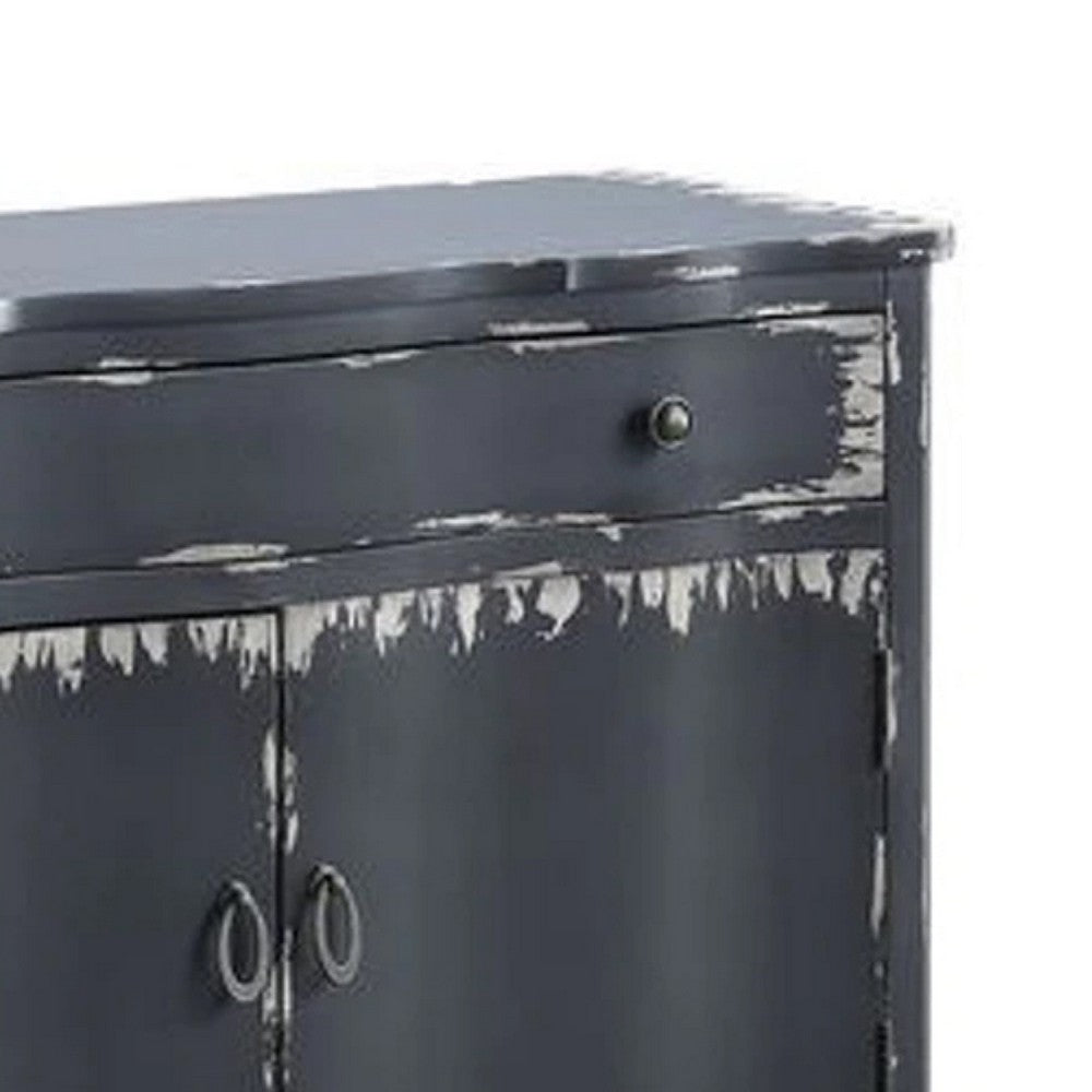 36 Inch 2 Door Console Sideboard Cabinet, Shelf, Drawer, Antique Gray - BM273244