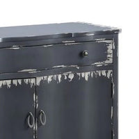 36 Inch 2 Door Console Sideboard Cabinet, Shelf, Drawer, Antique Gray - BM273244