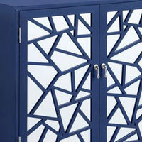 33 Inch 2 Door Mirrored Console Sideboard Cabinet with Shelf, Blue - BM273245