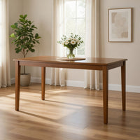 Nova 60 Inch Rectangular Dining Table, Tapered Legs, Rich Walnut Brown - BM274318