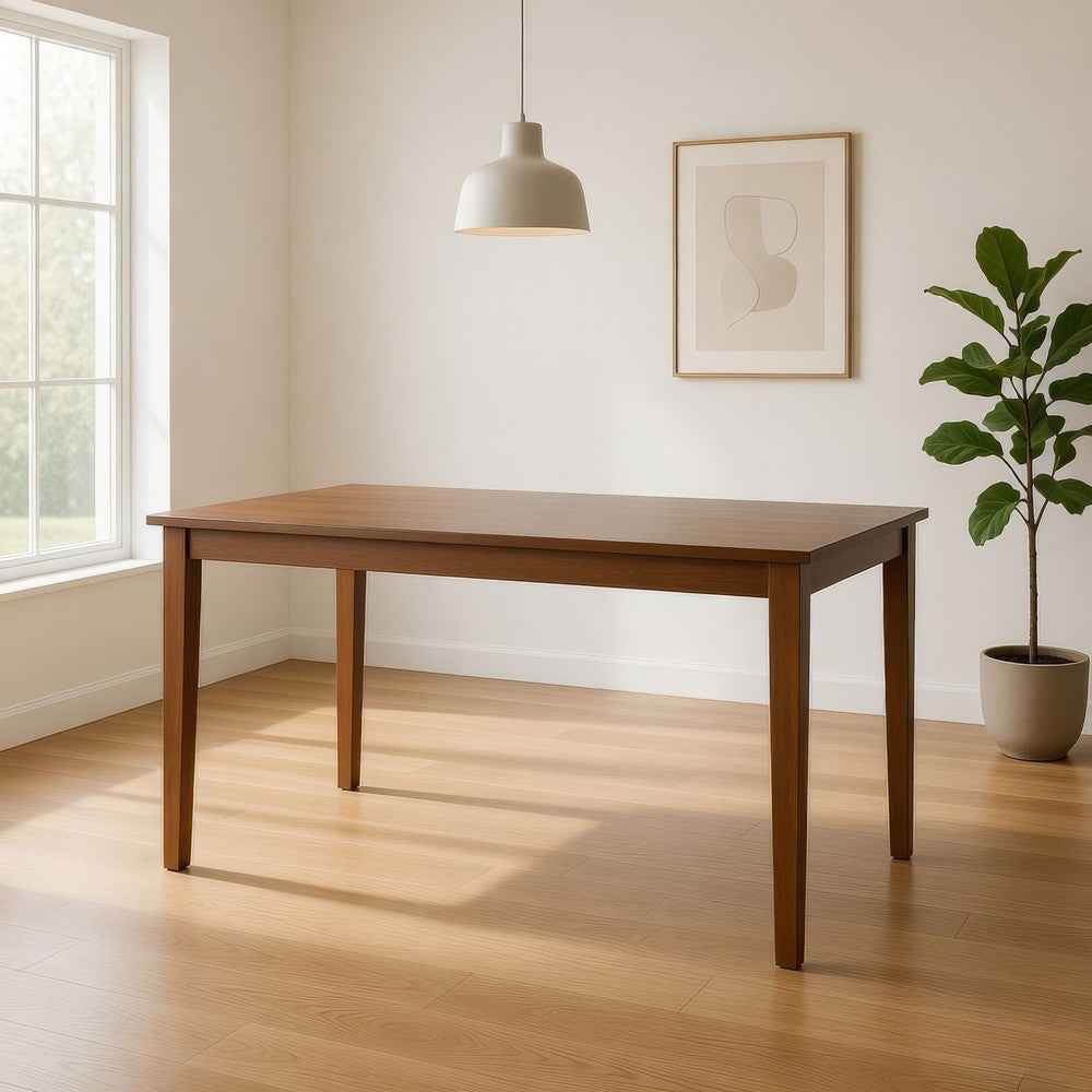 Nova 60 Inch Rectangular Dining Table, Tapered Legs, Rich Walnut Brown - BM274318