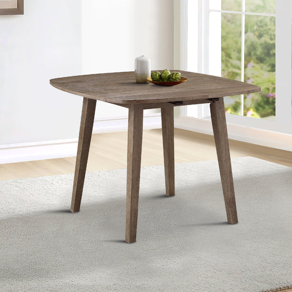 Moe 21 Inch Wood Dining Table, 2 Drop Leaves, Brushed Brown - BM274320