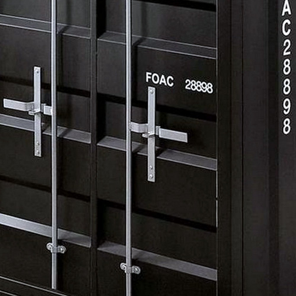 47 Inch Bar Table with Storage, Industrial Style, LED Lights, Black - BM274393