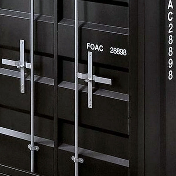 47 Inch Bar Table with Storage, Industrial Style, LED Lights, Black - BM274393