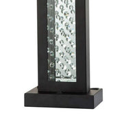 Fred 27 Inch Metal Table Lamp, Glass Panel, Rectangular Shade, Black - BM274508