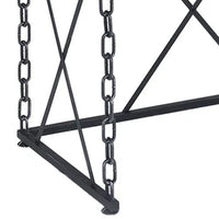 48 Inch Console Desk Table, Metal Chain Base, Oak Brown, Black - BM274614