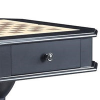 Susy 28 Inch Wood Reversible Board Game Table with Pedestal Stand, Black - BM274633