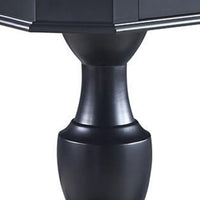 Susy 28 Inch Wood Reversible Board Game Table with Pedestal Stand, Black - BM274633