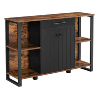 Grace 47 Inch Wood Sideboard Buffet Cabinet, Adjustable Feet, Rustic Brown - BM274780