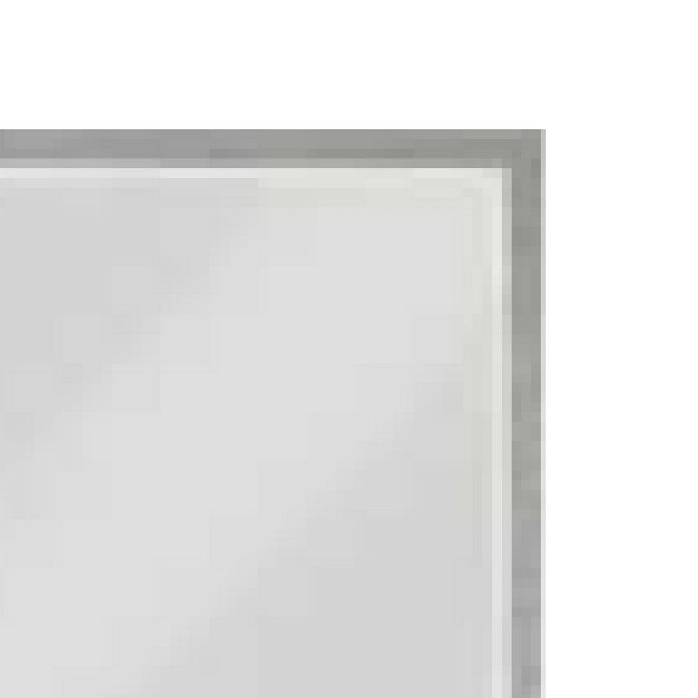 Jody 38 Inch Wall Mirror, Rectangular Wood Frame, Gray - BM275047