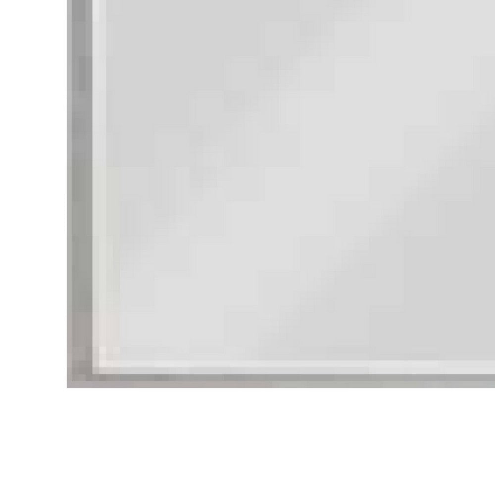 Jody 38 Inch Wall Mirror, Rectangular Wood Frame, Gray - BM275047