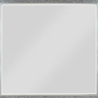 41 Inch Wall Mirror, Faux Crystals Inlay, 8 Bulb Sockets, Silver - BM275048