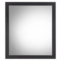32 Inch Wall Mirror, Sleek Rectangular Portrait Wood Frame, Black - BM275053