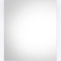 32 Inch Wall Mirror, Sleek Rectangular Portrait Wood Frame, White - BM275054
