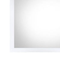 32 Inch Wall Mirror, Sleek Rectangular Portrait Wood Frame, White - BM275054