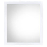 32 Inch Wall Mirror, Sleek Rectangular Portrait Wood Frame, White - BM275054