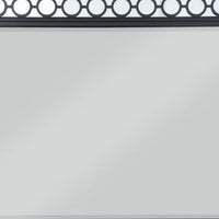 Koda 52 Inch Wall Mirror, Molded Trim, Circular Cut Out Design, Black - BM275056