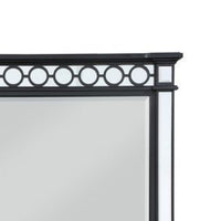 Koda 52 Inch Wall Mirror, Molded Trim, Circular Cut Out Design, Black - BM275056