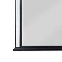 Koda 52 Inch Wall Mirror, Molded Trim, Circular Cut Out Design, Black - BM275056