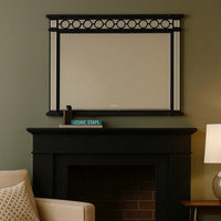 Koda 52 Inch Wall Mirror, Molded Trim, Circular Cut Out Design, Black - BM275056