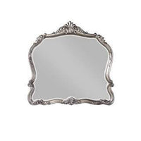 47 Inch Wall Mirror, Scalloped Carved Frame, Antique Silver - BM275058