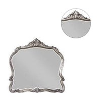 47 Inch Wall Mirror, Scalloped Carved Frame, Antique Silver - BM275058