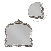 47 Inch Wall Mirror, Scalloped Carved Frame, Antique Silver - BM275058