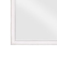 42 Inch Wall Mirror, Molded Sleek Wood Frame, White - BM275060