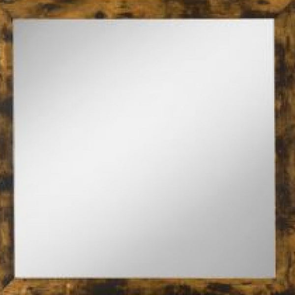 35 Inch Wood Rectangular Mirror, Portrait, Rustic Oak Brown - BM275066