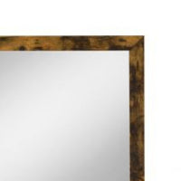 35 Inch Wood Rectangular Mirror, Portrait, Rustic Oak Brown - BM275066