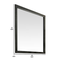45 Inch Solid Wood Mirror, Portrait Frame, Rectangular, Gray - BM275071