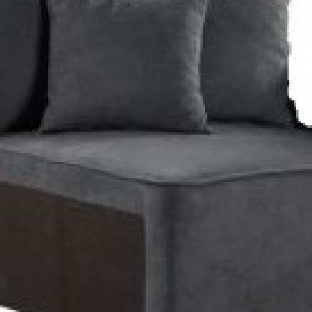 29 Inch Modular Chair, Pocket Coil, 2 Pillows, Dark Charcoal Gray - BM275087
