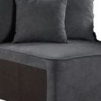 29 Inch Modular Chair, Pocket Coil, 2 Pillows, Dark Charcoal Gray - BM275087