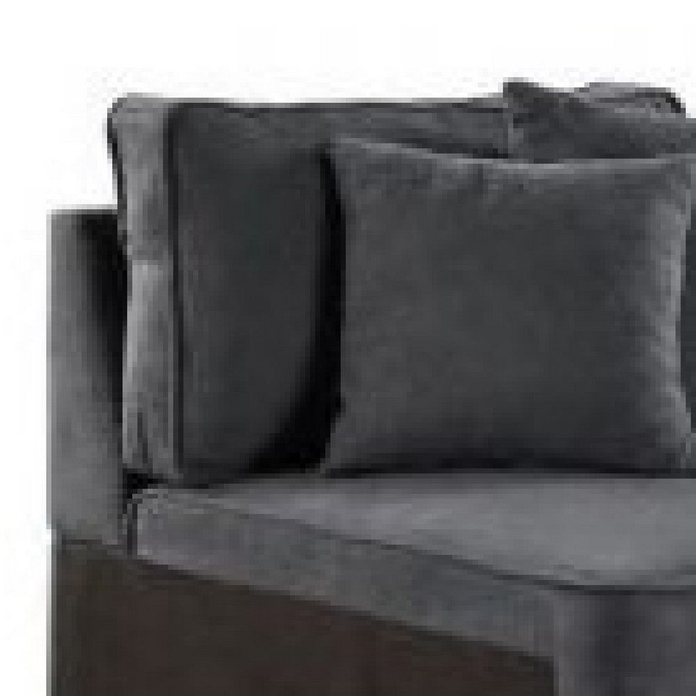 29 Inch Modular Chair, Pocket Coil, 2 Pillows, Dark Charcoal Gray - BM275087