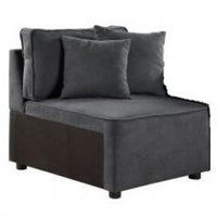 29 Inch Modular Chair, Pocket Coil, 2 Pillows, Dark Charcoal Gray - BM275087