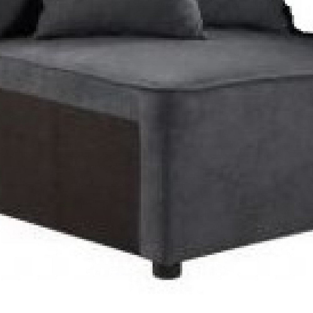 29 Inch Modular Chair, Pocket Coil, 2 Pillows, Dark Charcoal Gray - BM275087