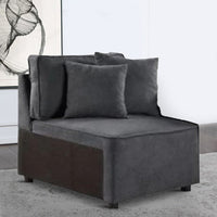 29 Inch Modular Chair, Pocket Coil, 2 Pillows, Dark Charcoal Gray - BM275087