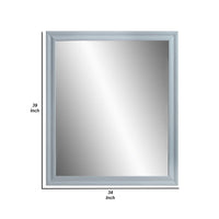 Tyra 39 Inch Wall Mirror, Rectangular Wood Frame, Gray - BM275527
