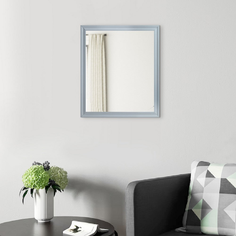 Tyra 39 Inch Wall Mirror, Rectangular Wood Frame, Gray - BM275527
