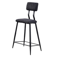 30 Inch Bar Height Chair, Padded Seating, Metal Legs, Black - BM275625