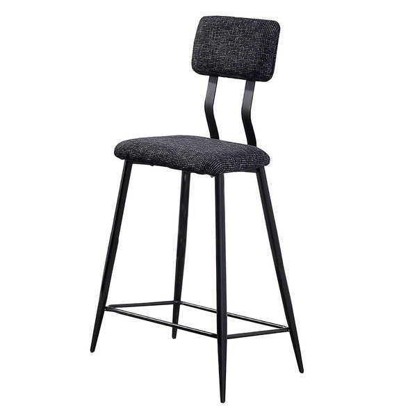 30 Inch Bar Height Chair, Padded Seating, Metal Legs, Black - BM275625