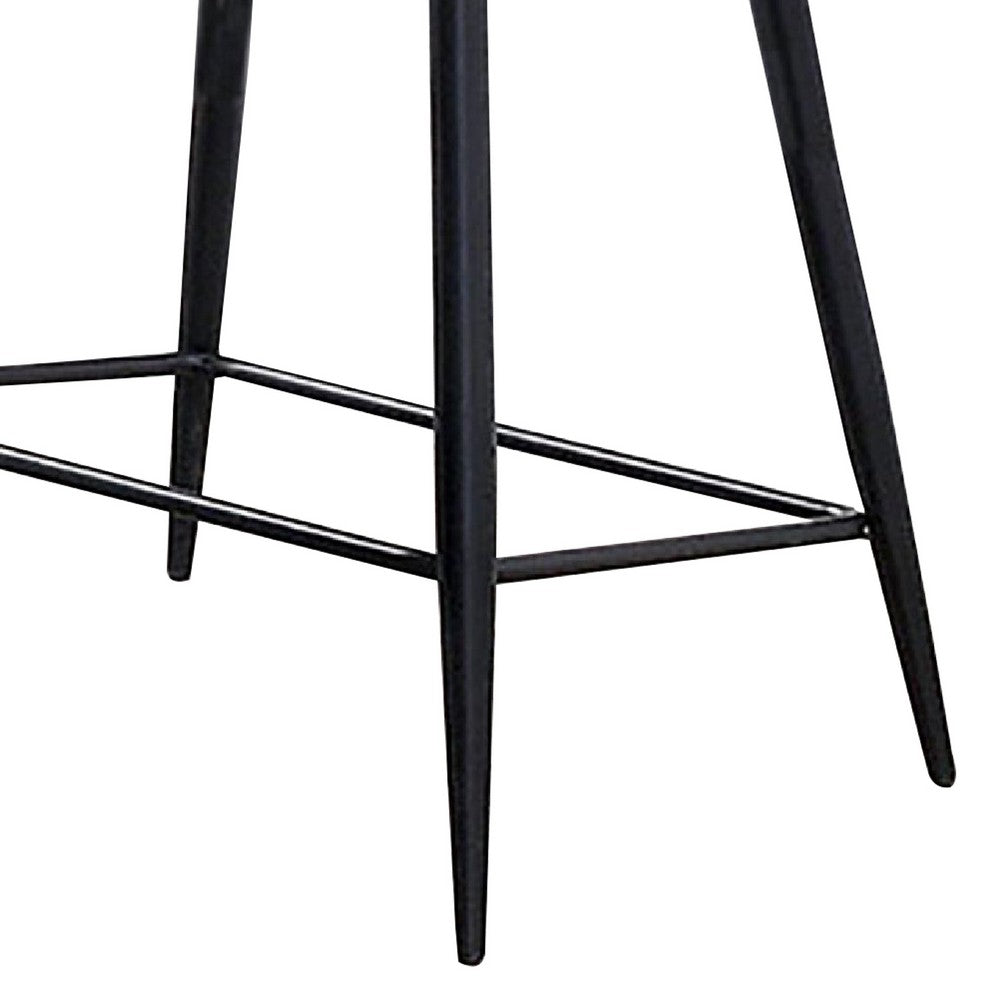 30 Inch Bar Height Chair, Padded Seating, Metal Legs, Black - BM275625
