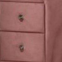 Sin 29 Inch Modern Nightstand, 2 Drawers, Round Metal Knobs, Velvet, Pink - BM275665