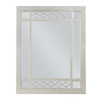 Nic 40 Inch Accent Mirror, Beveled Wood Frame Portrait, Silver - BM275685