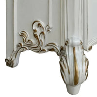 Jess 32 Inch Classic Nightstand, 2 Drawers, Molded Trim, Wood, White - BM275700