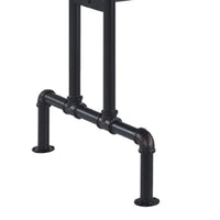 Ada 64 Inch Solid Wood Dining Table, Metal Frame, Rectangular, Brown - BM275722