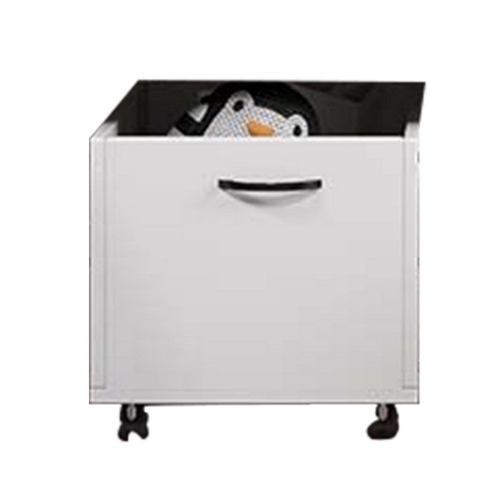 20 Inch Multipurpose Storage Box with Caster Wheels, Set of 2, White - BM275734