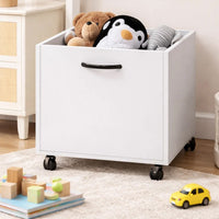 20 Inch Multipurpose Storage Box with Caster Wheels, Set of 2, White - BM275734