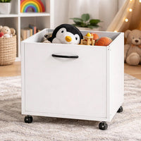 20 Inch Multipurpose Storage Box with Caster Wheels, Set of 2, White - BM275734