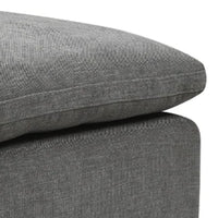 Shar 37 Inch Square Ottoman, Removable Pillow Top Cushion, Gray - BM276220
